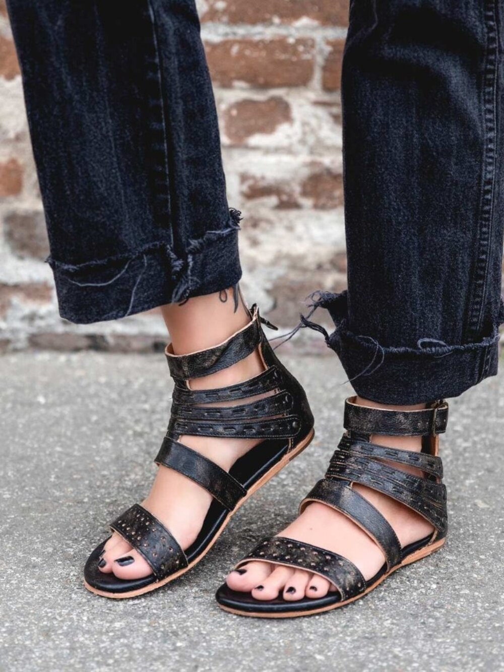 Bed|Stü Artemis Sandals Women's Size 6 Black Hand Wash New in Box